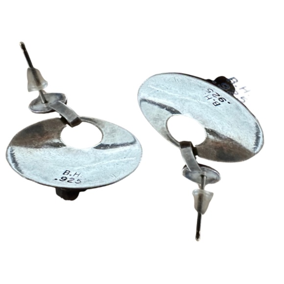 Sterling Silver Circle Drop Earrings - Picture 3 of 3